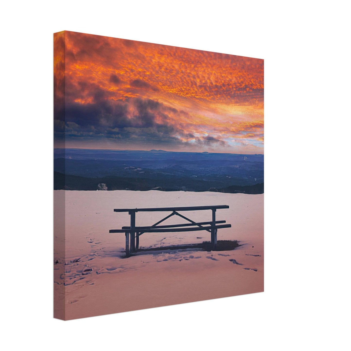 Snowy Mountain Sunset Canvas Wall Art Home Business Commercial Decor Pixio.Co - Pixio.Co