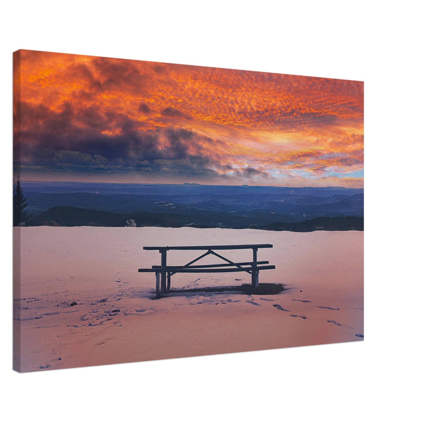 Snowy Mountain Sunset Canvas Wall Art Home Business Commercial Decor Pixio.Co - Pixio.Co
