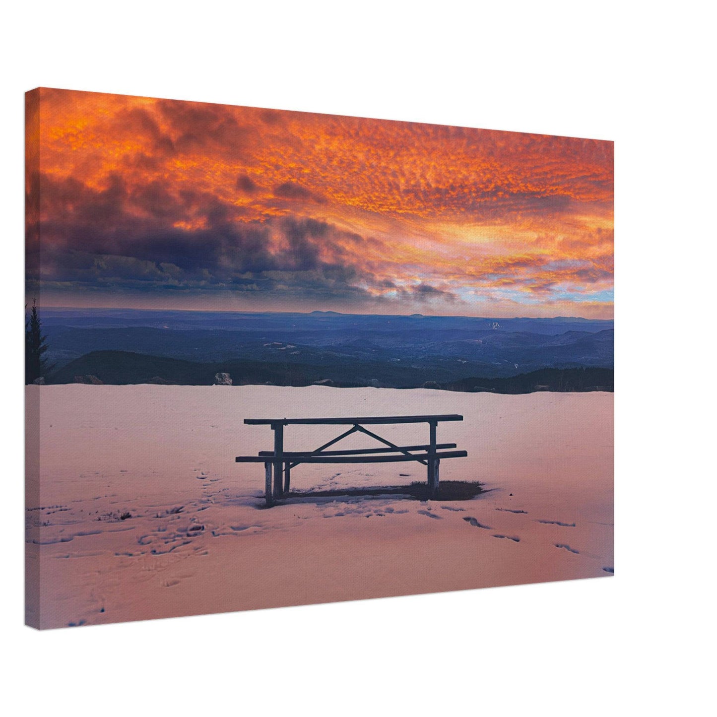 Snowy Mountain Sunset Canvas Wall Art Home Business Commercial Decor Pixio.Co - Pixio.Co
