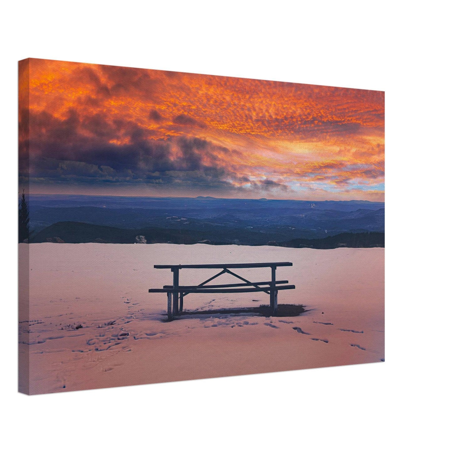 Snowy Mountain Sunset Canvas Wall Art Home Business Commercial Decor Pixio.Co - Pixio.Co