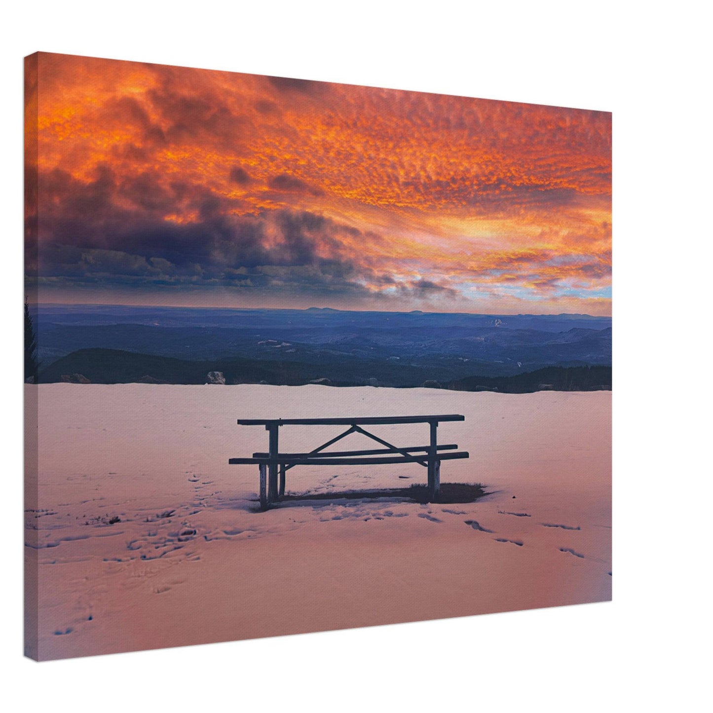 Snowy Mountain Sunset Canvas Wall Art Home Business Commercial Decor Pixio.Co - Pixio.Co