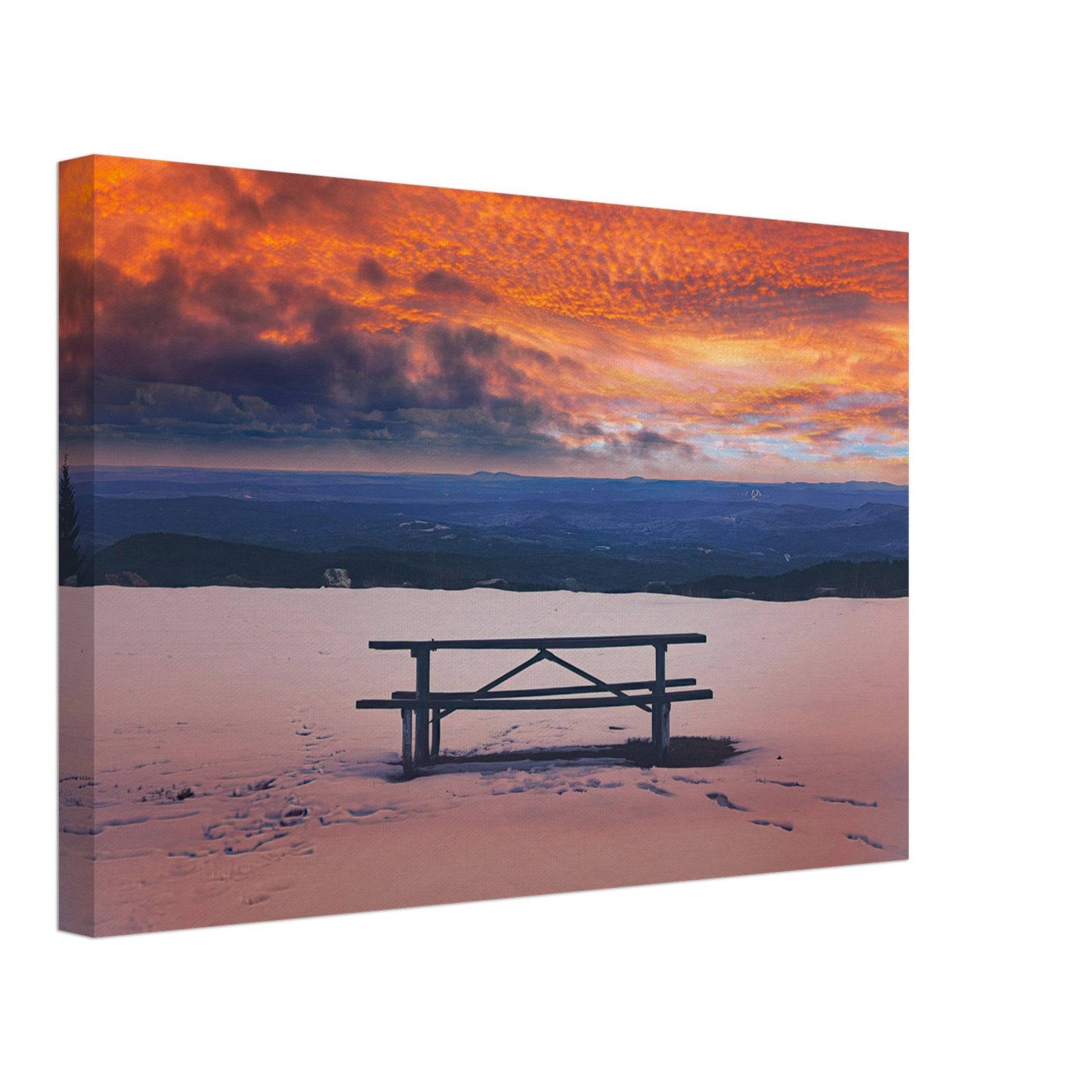Snowy Mountain Sunset Canvas Wall Art Home Business Commercial Decor Pixio.Co - Pixio.Co