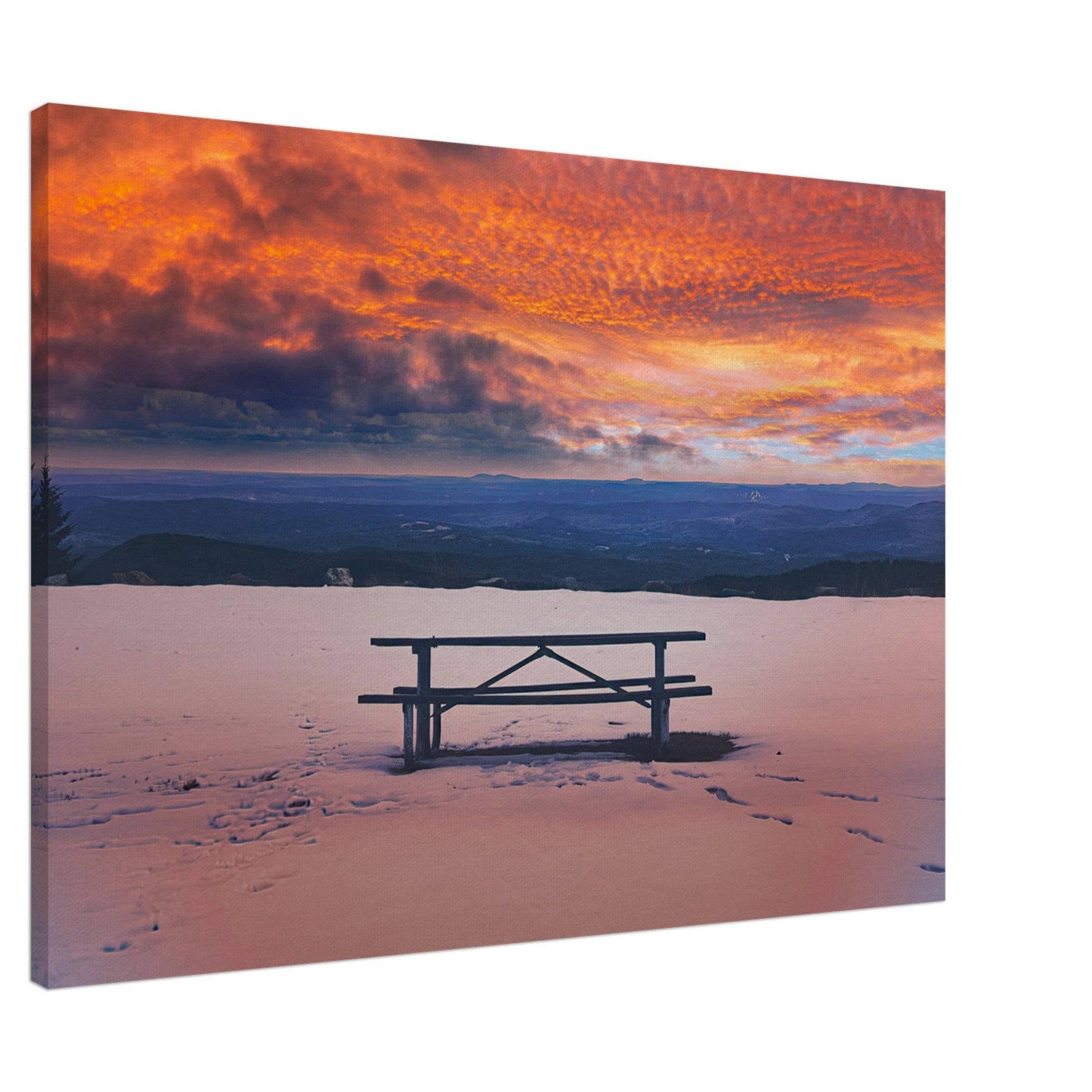 Snowy Mountain Sunset Canvas Wall Art Home Business Commercial Decor Pixio.Co - Pixio.Co