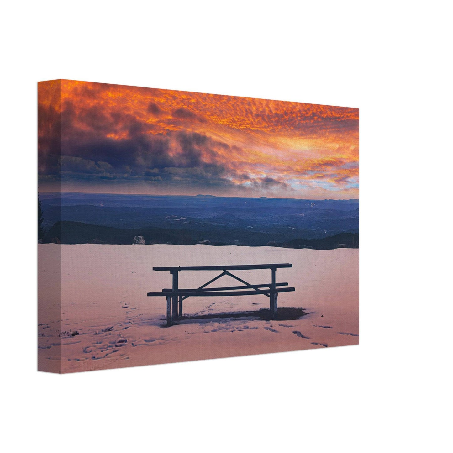 Snowy Mountain Sunset Canvas Wall Art Home Business Commercial Decor Pixio.Co - Pixio.Co