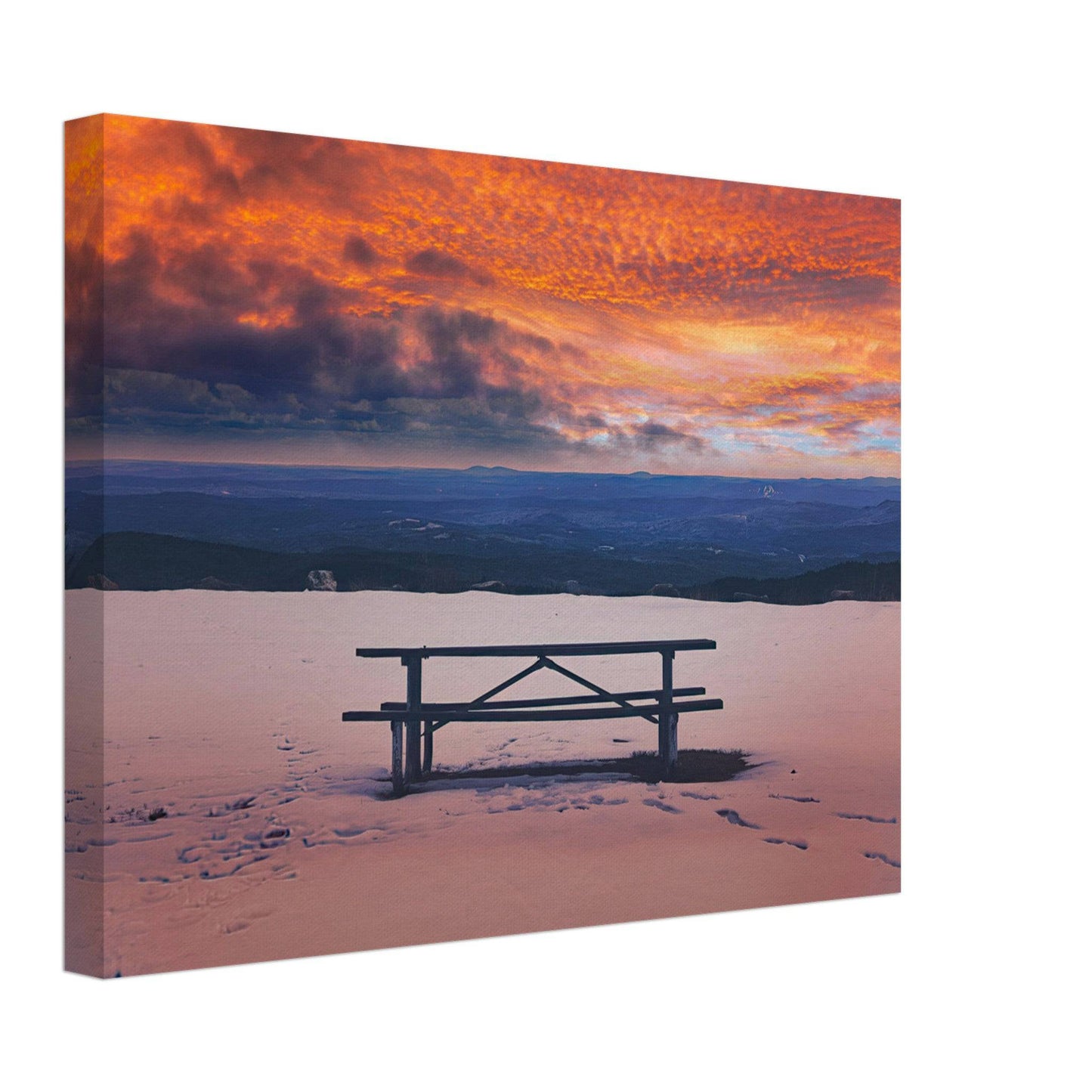 Snowy Mountain Sunset Canvas Wall Art Home Business Commercial Decor Pixio.Co - Pixio.Co