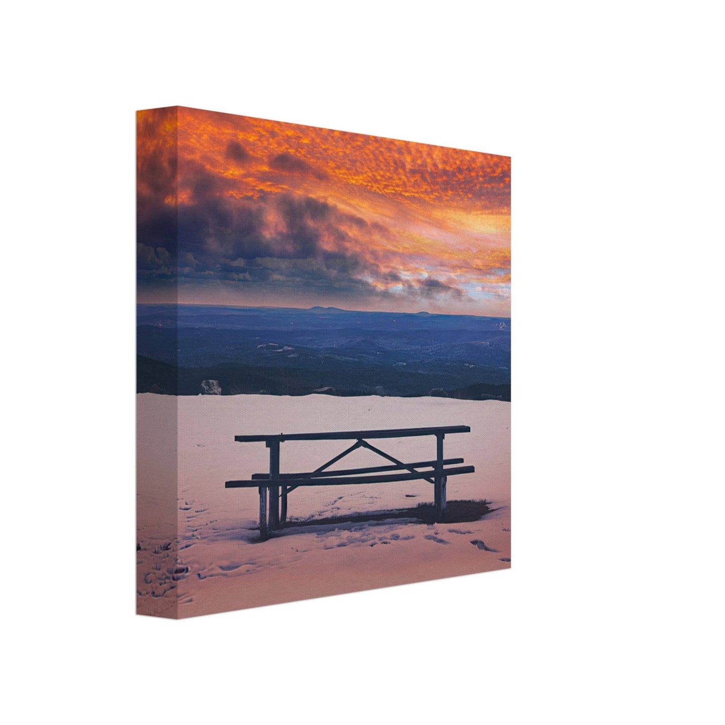 Snowy Mountain Sunset Canvas Wall Art Home Business Commercial Decor Pixio.Co - Pixio.Co
