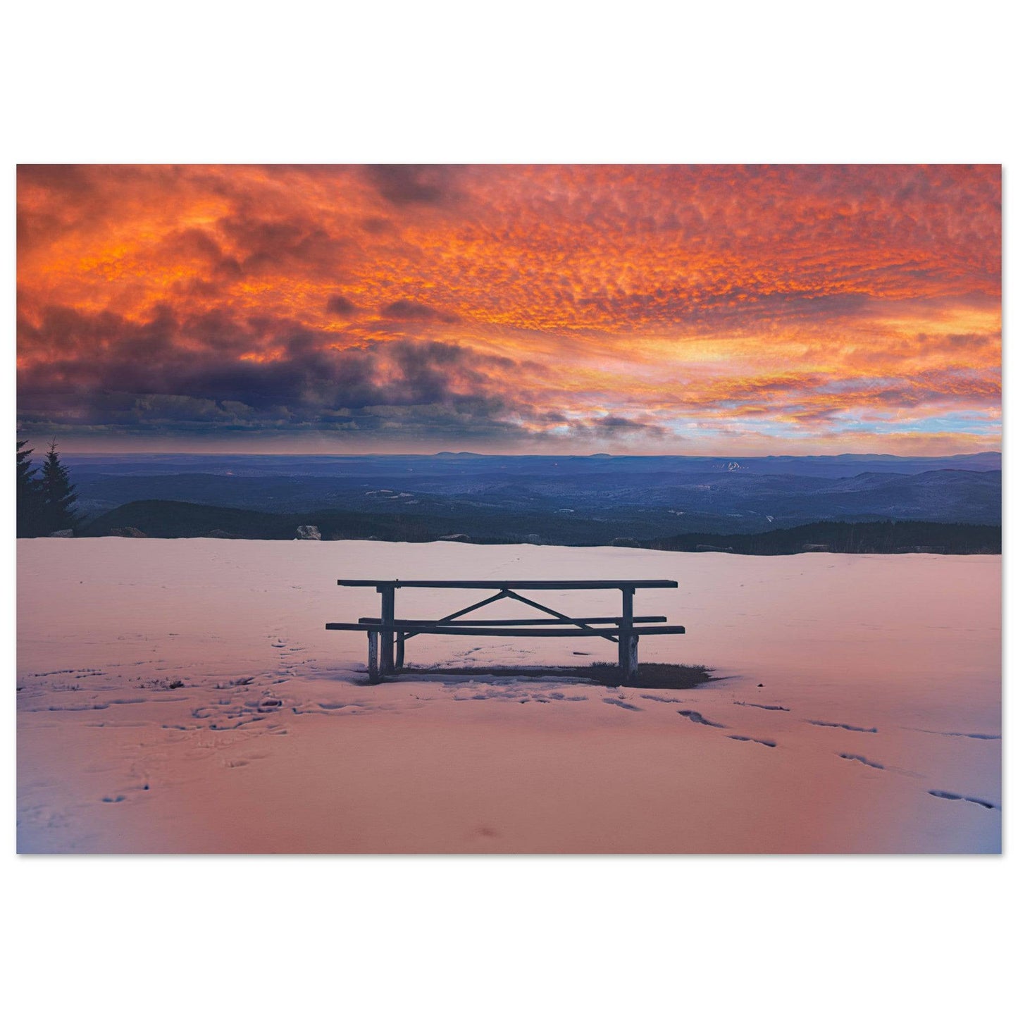 Snowy Mountain Sunset Aluminum Print Wall Art Home Business Commercial Decor Pixio.Co - Pixio.Co