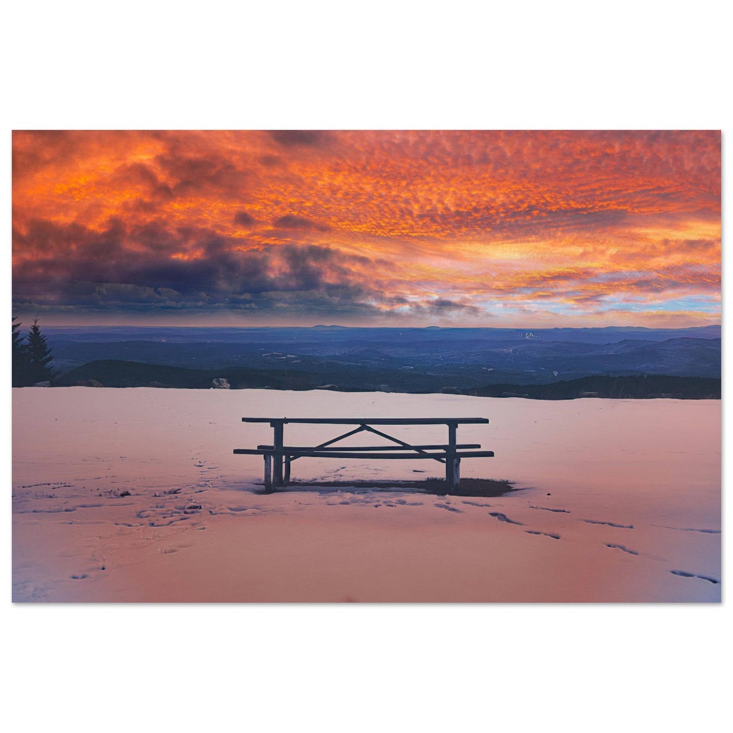Snowy Mountain Sunset Aluminum Print Wall Art Home Business Commercial Decor Pixio.Co - Pixio.Co