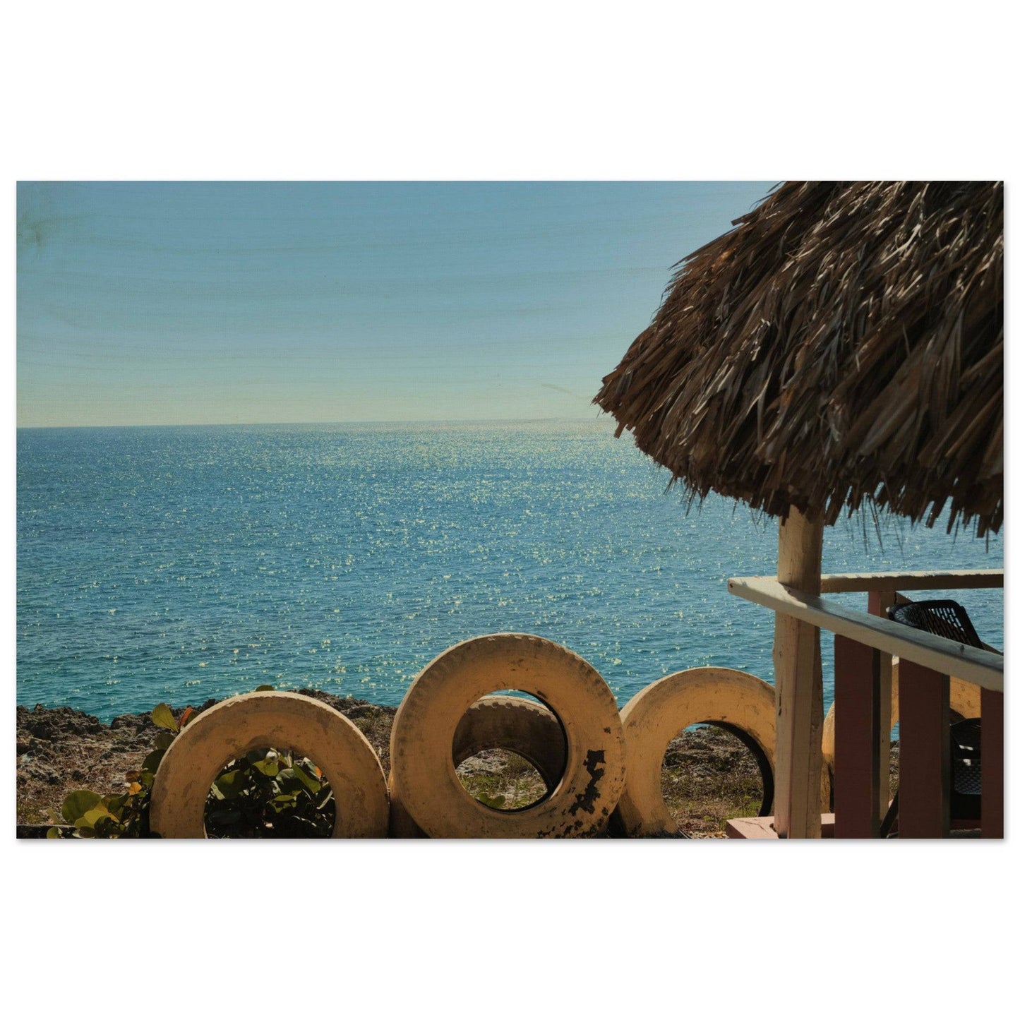 Beach and Tire Classic Wood Print Caribbean Wall Art Home Restaurant Office Decor Pixio.Co - Pixio.Co