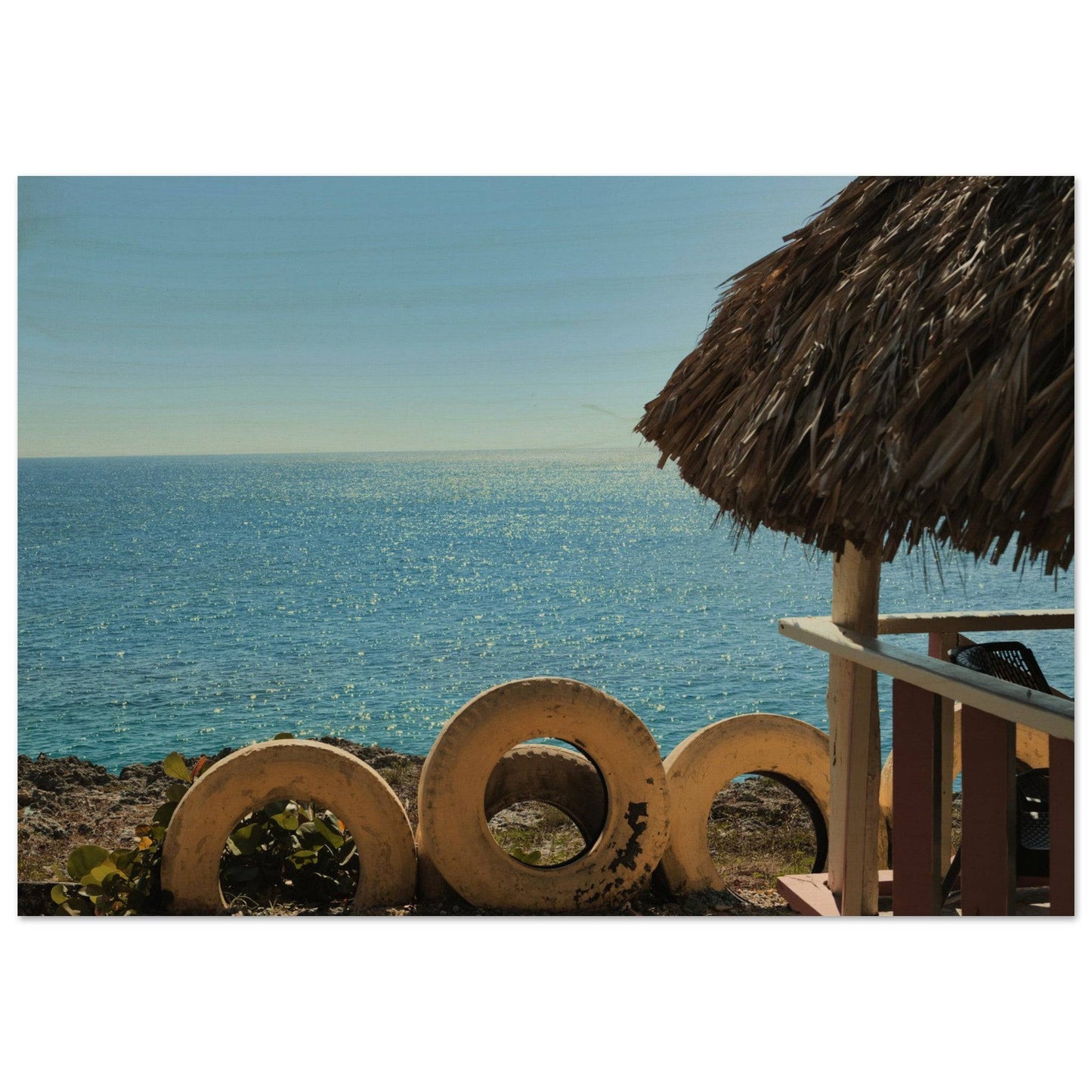 Beach and Tire Classic Wood Print Caribbean Wall Art Home Restaurant Office Decor Pixio.Co - Pixio.Co