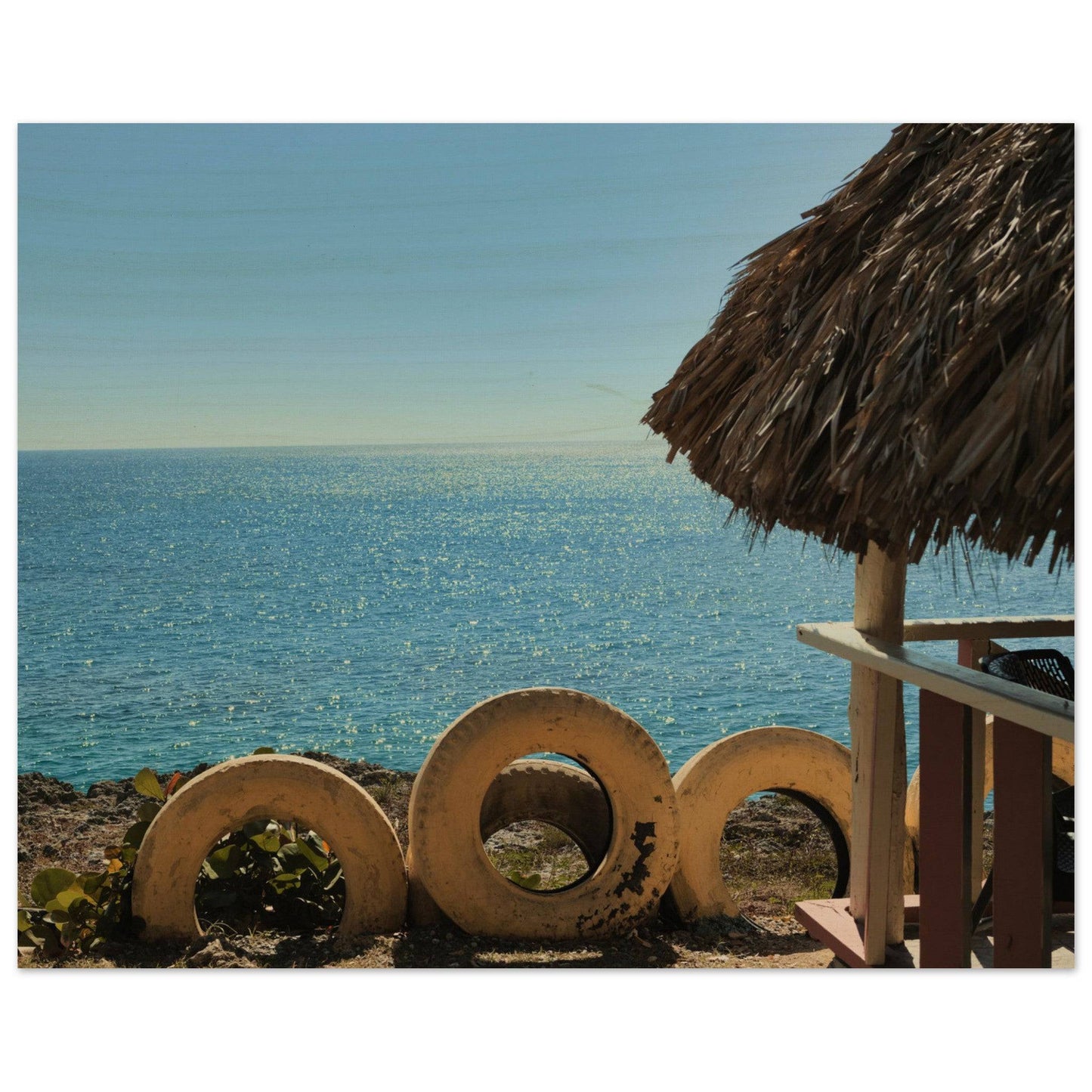 Beach and Tire Classic Wood Print Caribbean Wall Art Home Restaurant Office Decor Pixio.Co - Pixio.Co