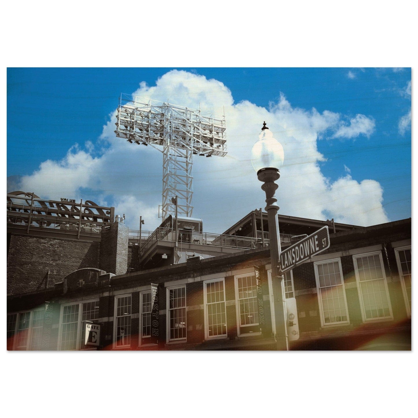 Lansdowne Blue Sky Wood Print Boston Massachusetts Fenway Wall Art Home Office Business Commercial Decor Pixio.Co - Pixio.Co