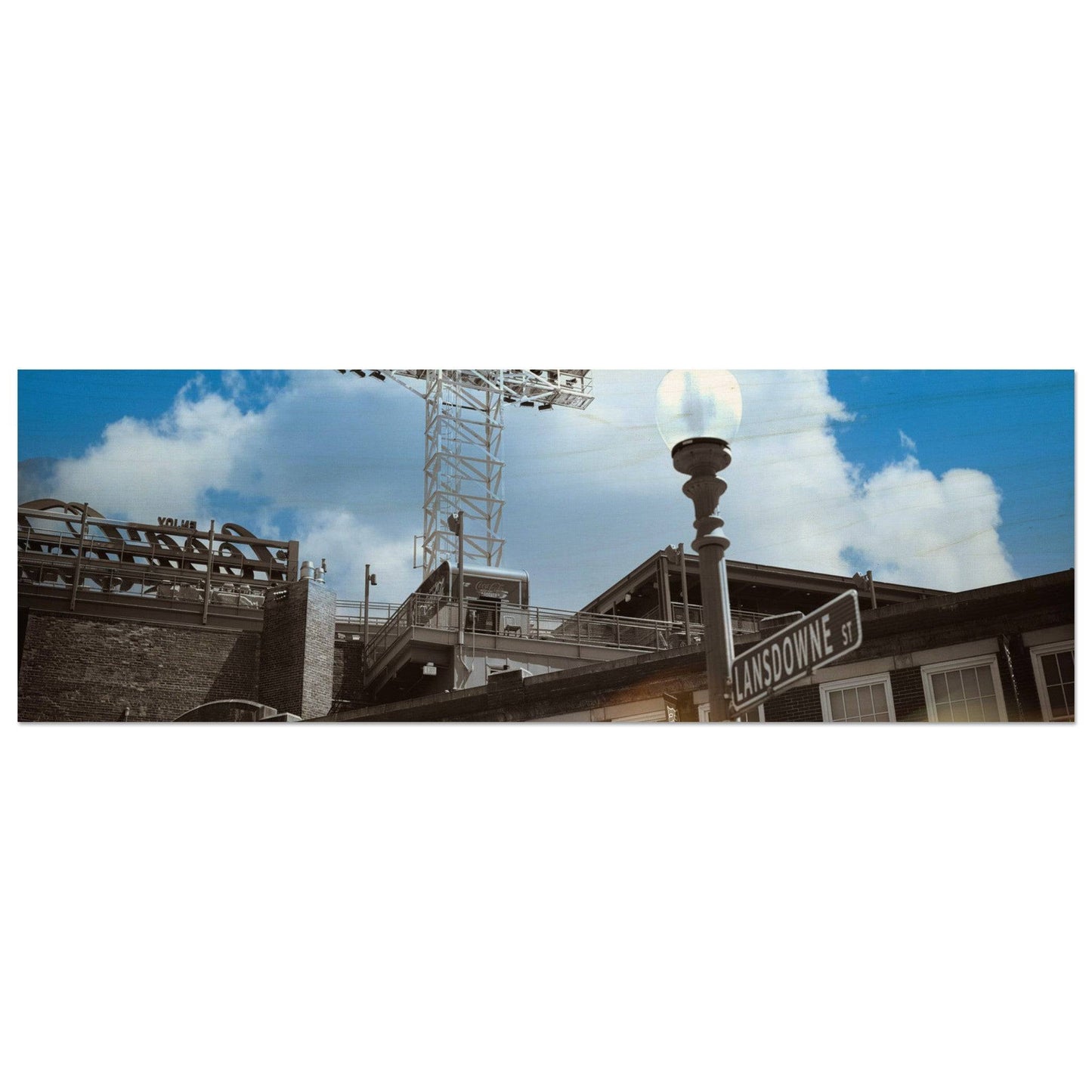 Lansdowne Blue Sky Wood Print Boston Massachusetts Fenway Wall Art Home Office Business Commercial Decor Pixio.Co - Pixio.Co