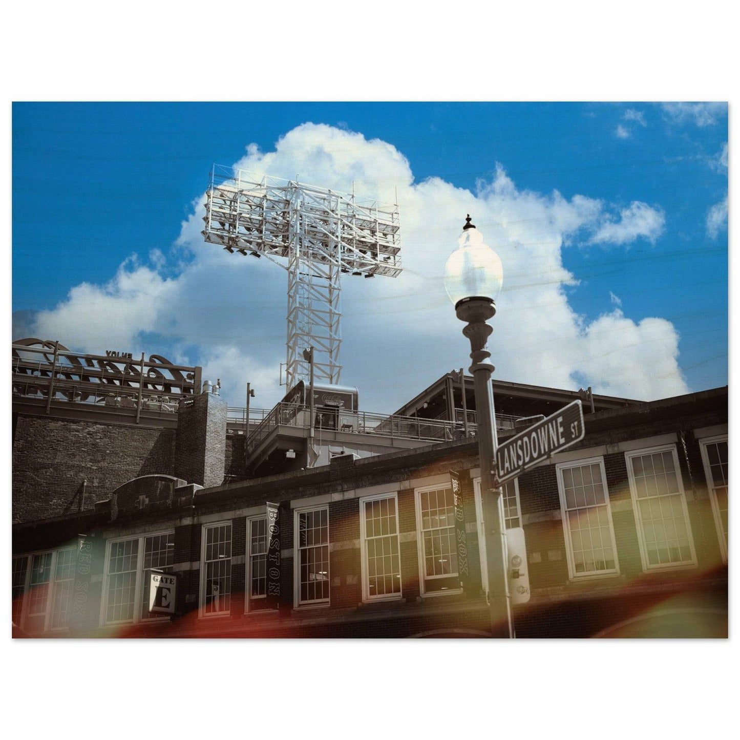 Lansdowne Blue Sky Wood Print Boston Massachusetts Fenway Wall Art Home Office Business Commercial Decor Pixio.Co - Pixio.Co