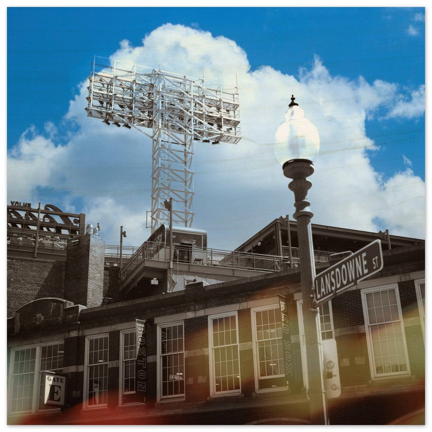 Lansdowne Blue Sky Wood Print Boston Massachusetts Fenway Wall Art Home Office Business Commercial Decor Pixio.Co - Pixio.Co