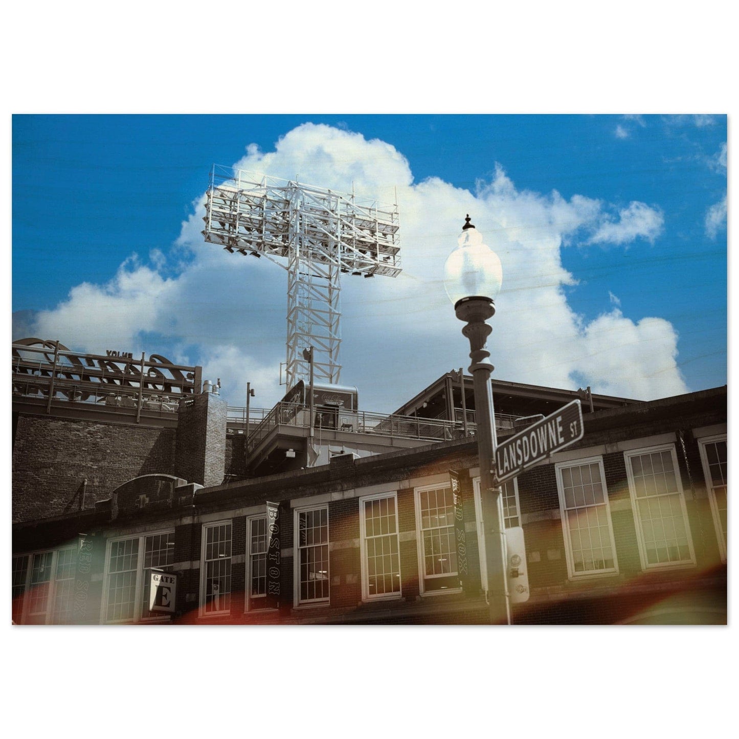 Lansdowne Blue Sky Wood Print Boston Massachusetts Fenway Wall Art Home Office Business Commercial Decor Pixio.Co - Pixio.Co