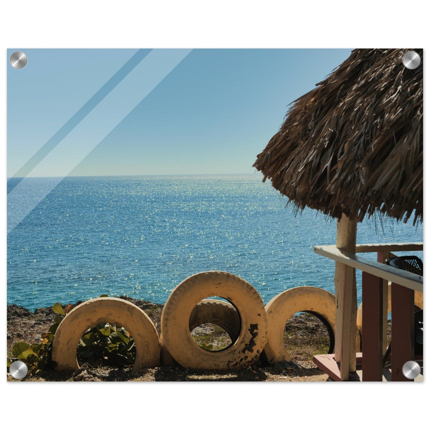 Beach and Tire Acrylic Caribbean Wall Art Home Restaurant Office Decor - Pixio.Co