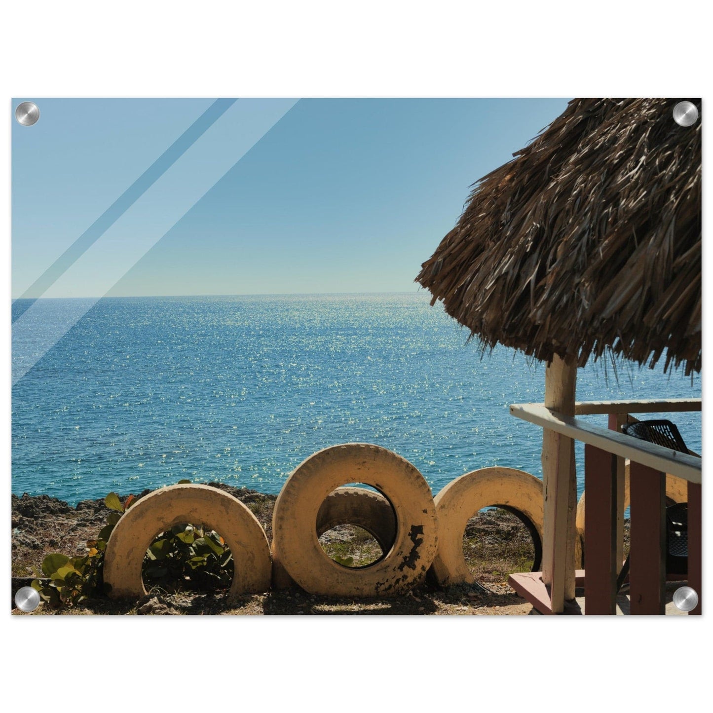 Beach and Tire Acrylic Caribbean Wall Art Home Restaurant Office Decor - Pixio.Co