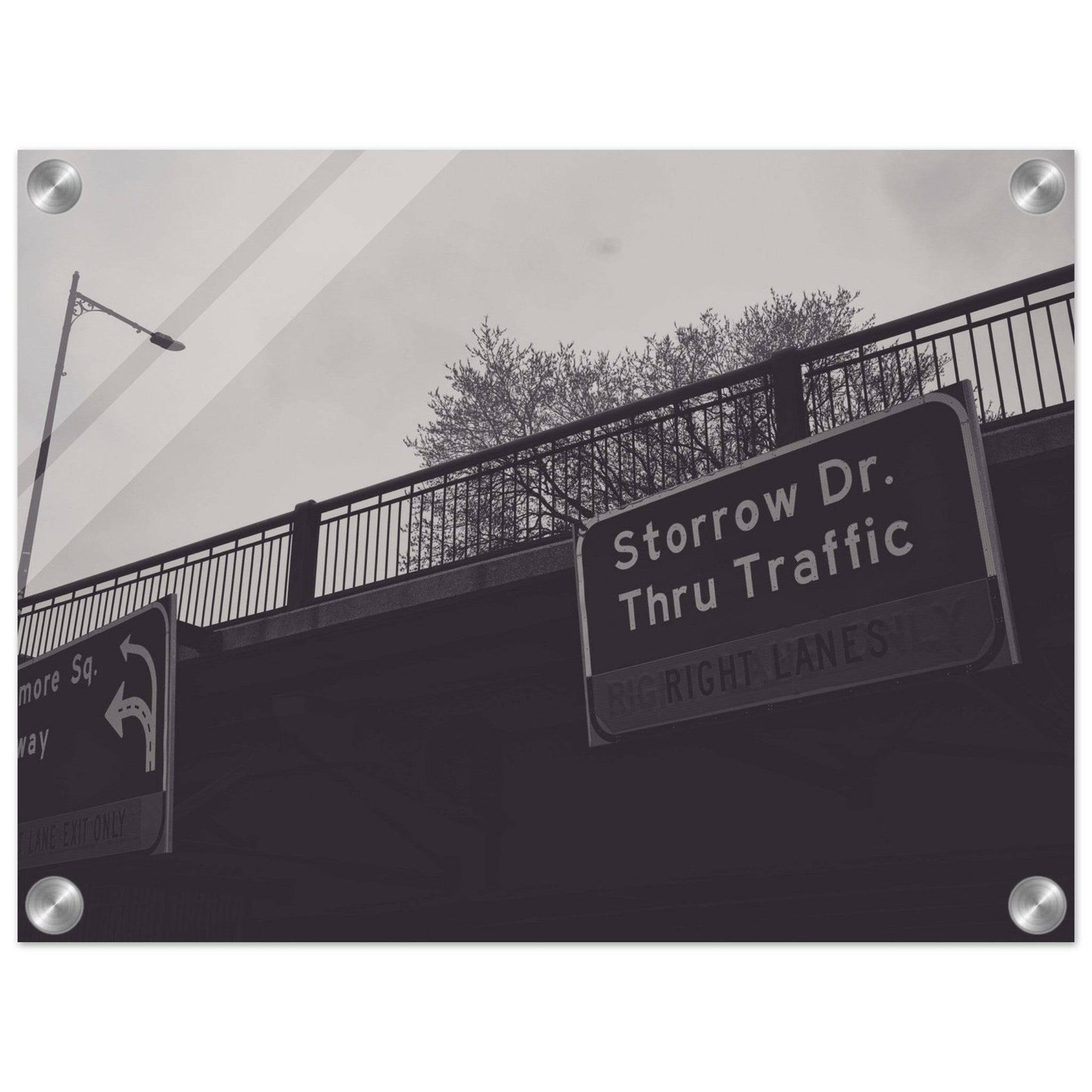 Boston Storrow Drive Black and White Acrylic Print poster Massachusetts Wall Art Home Office Business Commercial Decor Pixio.Co - Pixio.Co