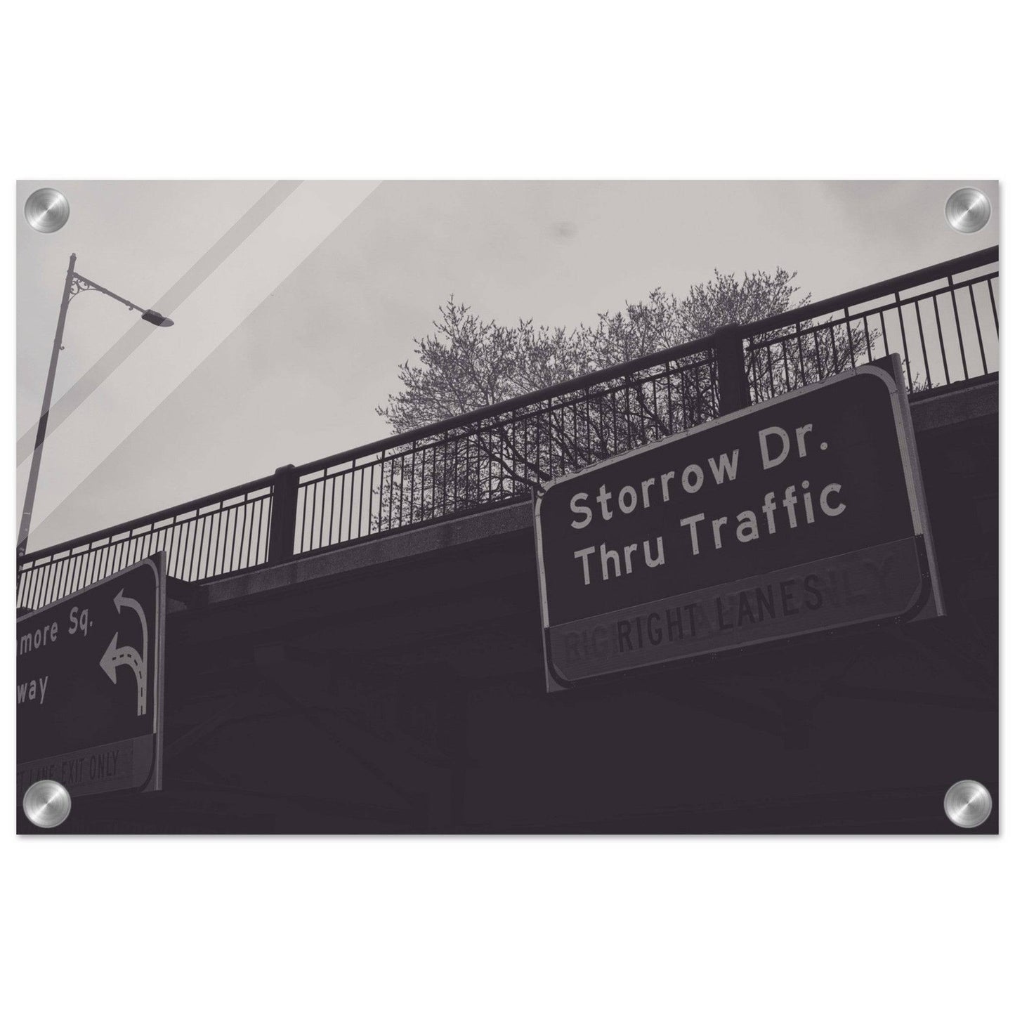 Boston Storrow Drive Black and White Acrylic Print poster Massachusetts Wall Art Home Office Business Commercial Decor Pixio.Co - Pixio.Co