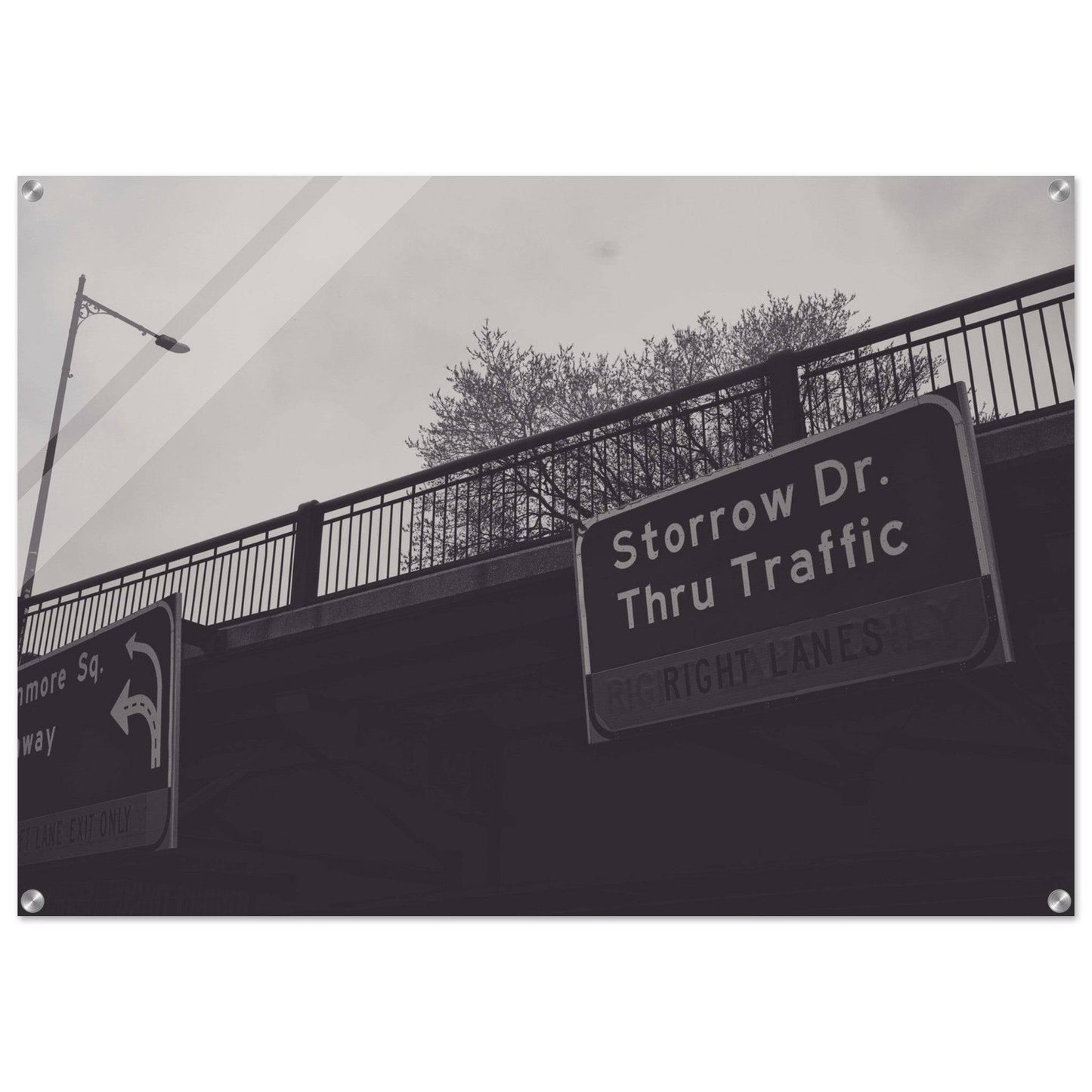 Boston Storrow Drive Black and White Acrylic Print poster Massachusetts Wall Art Home Office Business Commercial Decor Pixio.Co - Pixio.Co