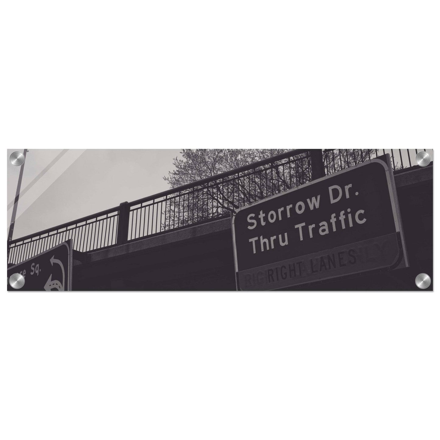 Boston Storrow Drive Black and White Acrylic Print poster Massachusetts Wall Art Home Office Business Commercial Decor Pixio.Co - Pixio.Co