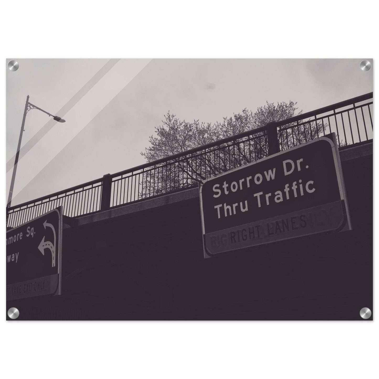 Boston Storrow Drive Black and White Acrylic Print poster Massachusetts Wall Art Home Office Business Commercial Decor Pixio.Co - Pixio.Co