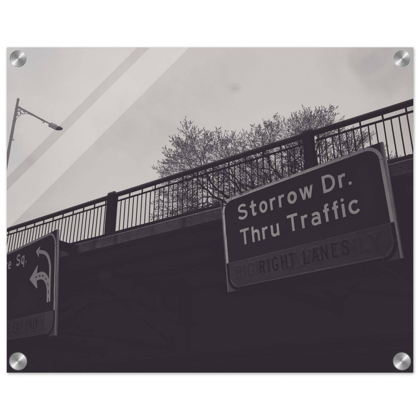 Boston Storrow Drive Black and White Acrylic Print poster Massachusetts Wall Art Home Office Business Commercial Decor Pixio.Co - Pixio.Co