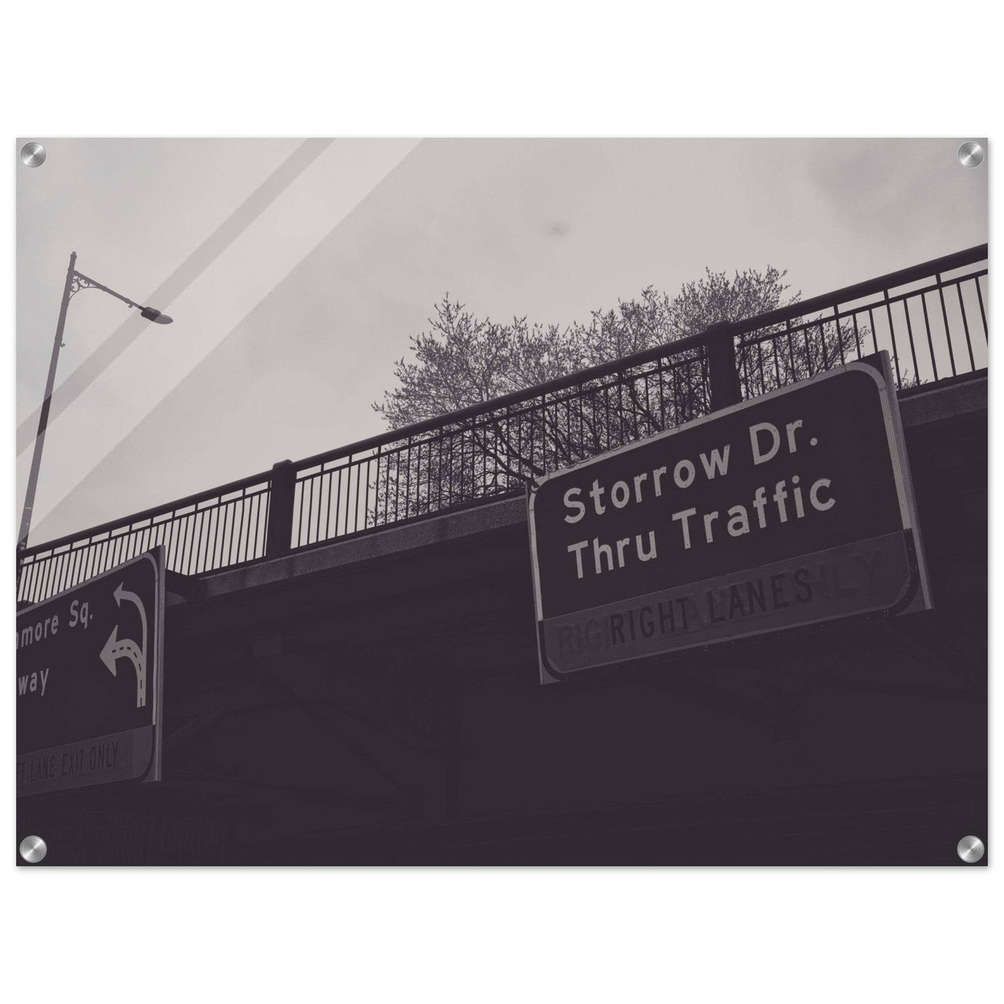 Boston Storrow Drive Black and White Acrylic Print poster Massachusetts Wall Art Home Office Business Commercial Decor Pixio.Co - Pixio.Co