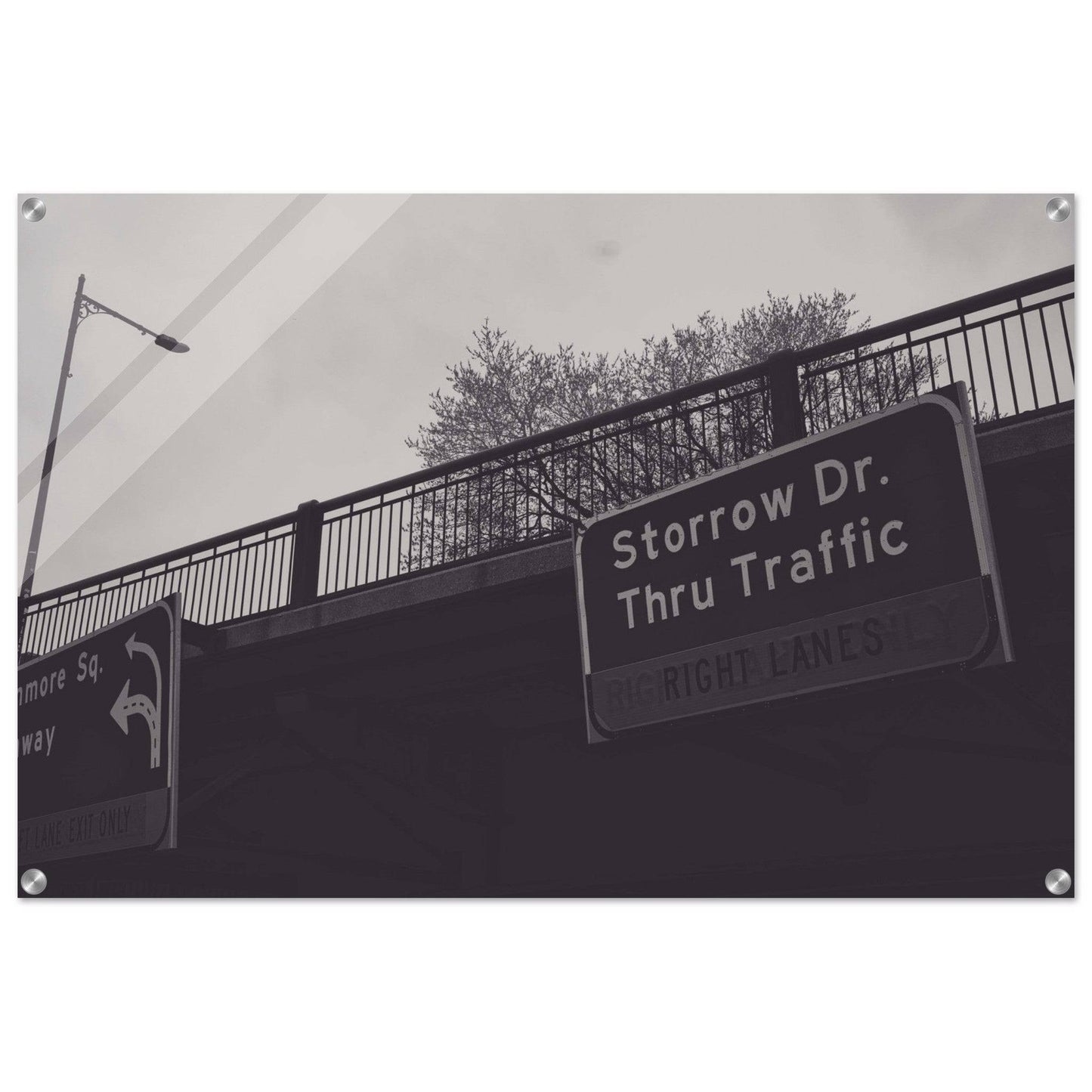 Boston Storrow Drive Black and White Acrylic Print poster Massachusetts Wall Art Home Office Business Commercial Decor Pixio.Co - Pixio.Co