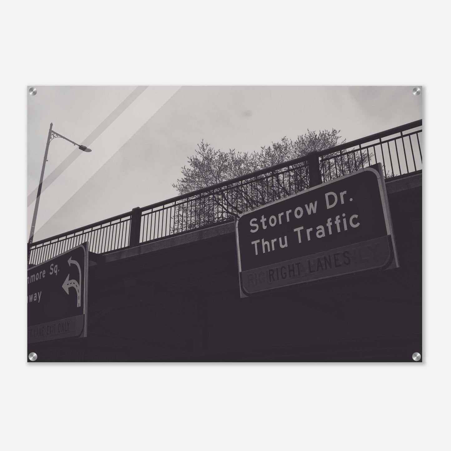 Boston Storrow Drive Black and White Acrylic Print poster Massachusetts Wall Art Home Office Business Commercial Decor Pixio.Co - Pixio.Co