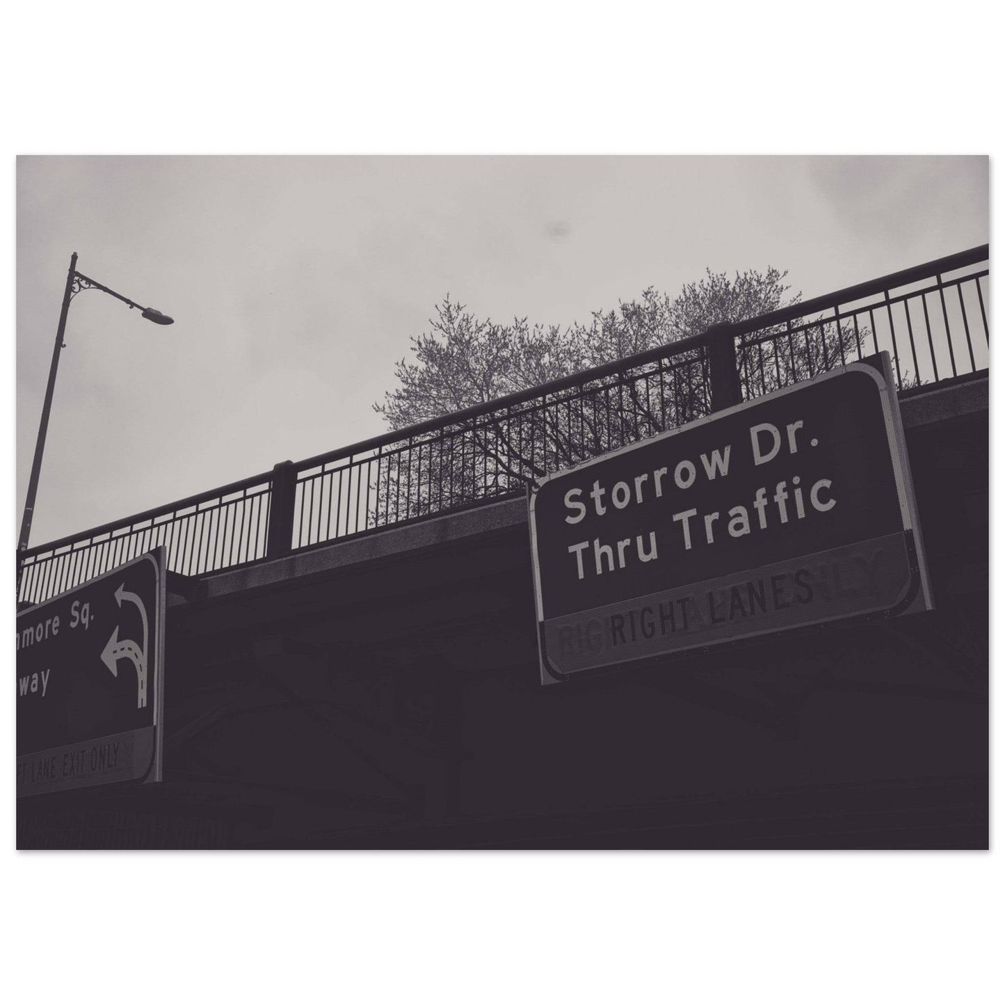 Boston Storrow Drive Black and White Aluminum Massachusetts Wall Art Home Office Business Commercial Decor Pixio.Co - Pixio.Co