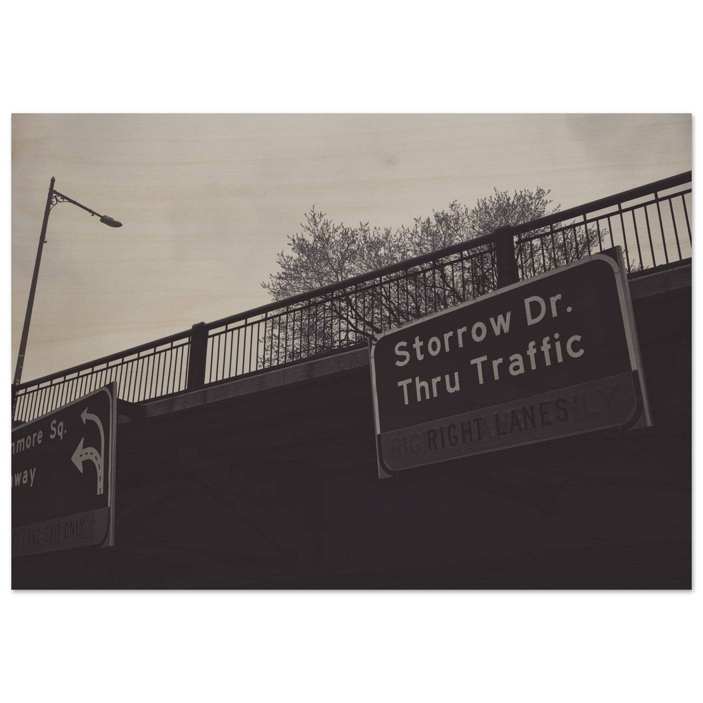 Boston Storrow Drive Black and White Wood Print poster Massachusetts Wall Art Home Office Business Commercial Decor Pixio.Co - Pixio.Co