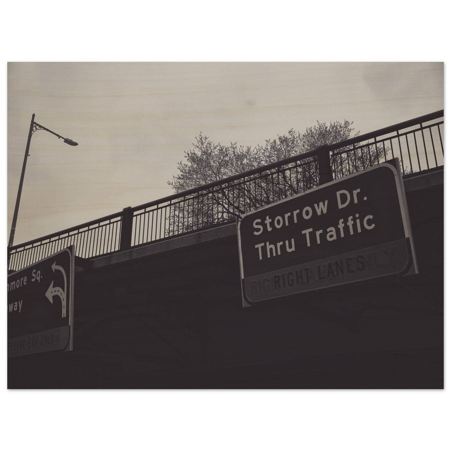 Boston Storrow Drive Black and White Wood Print poster Massachusetts Wall Art Home Office Business Commercial Decor Pixio.Co - Pixio.Co