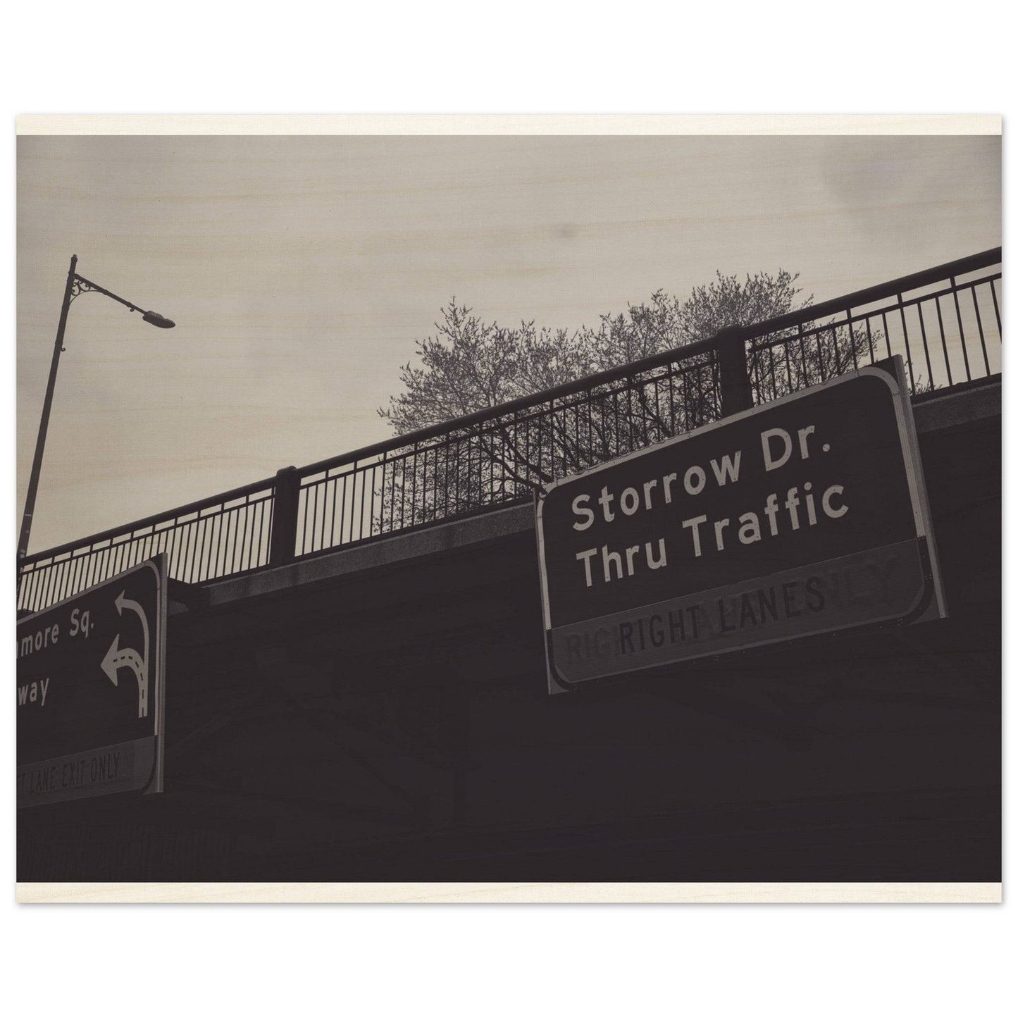 Boston Storrow Drive Black and White Wood Print poster Massachusetts Wall Art Home Office Business Commercial Decor Pixio.Co - Pixio.Co