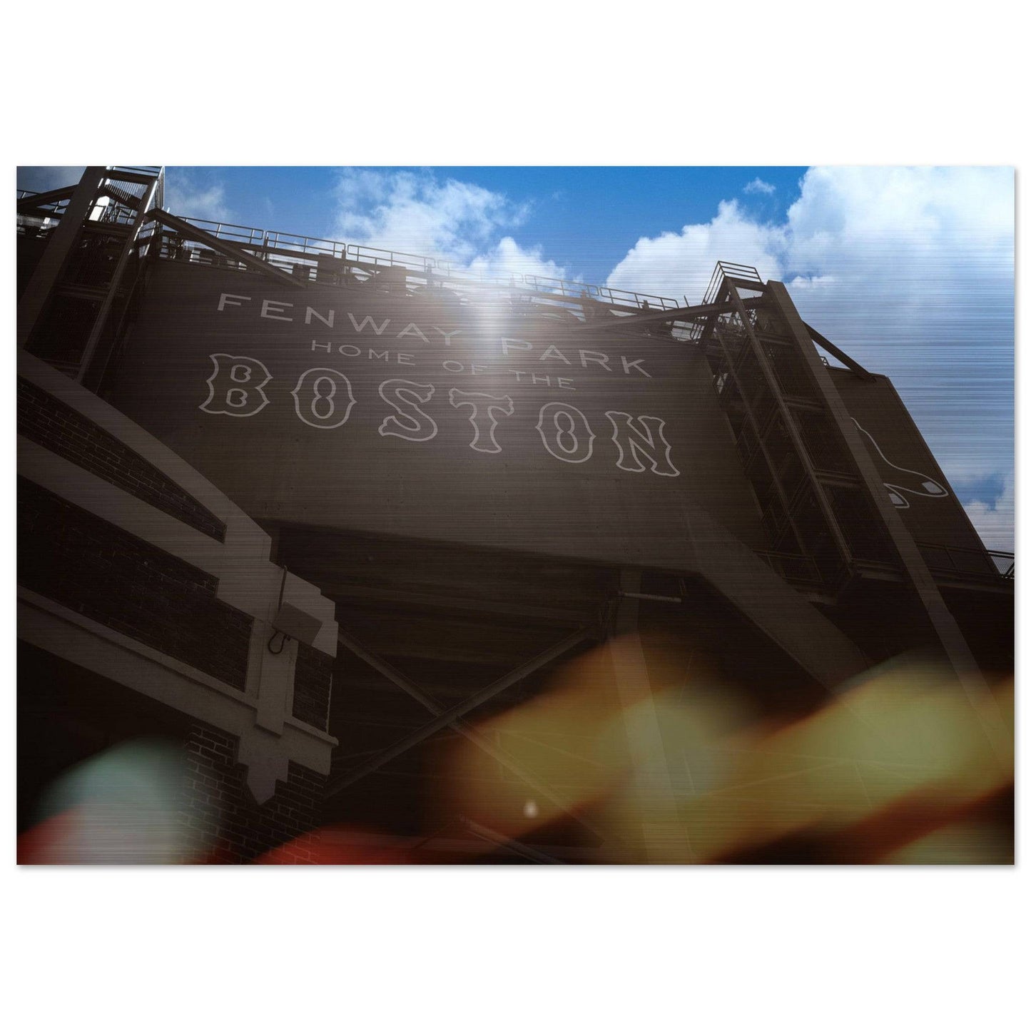 Fenway Home of Boston Brushed Aluminum Print Massachusetts Red Sox Wall Art Home Office Business Commercial Decor Pixio.Co - Pixio.Co