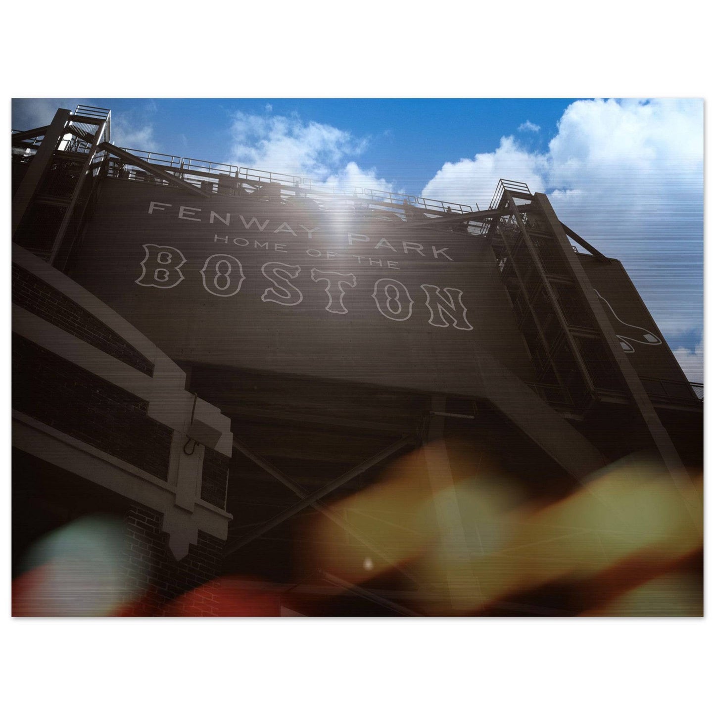Fenway Home of Boston Brushed Aluminum Print Massachusetts Red Sox Wall Art Home Office Business Commercial Decor Pixio.Co - Pixio.Co