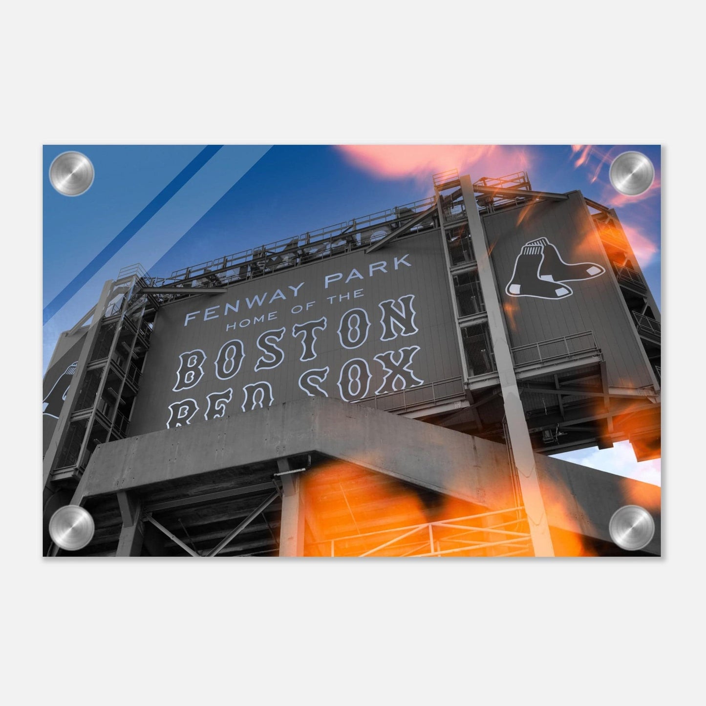 Fenway Home of Boston Sun Burst Acrylic Print Massachusetts Red Sox Wall Art Home Office Business Commercial Decor Pixio.Co - Pixio.Co