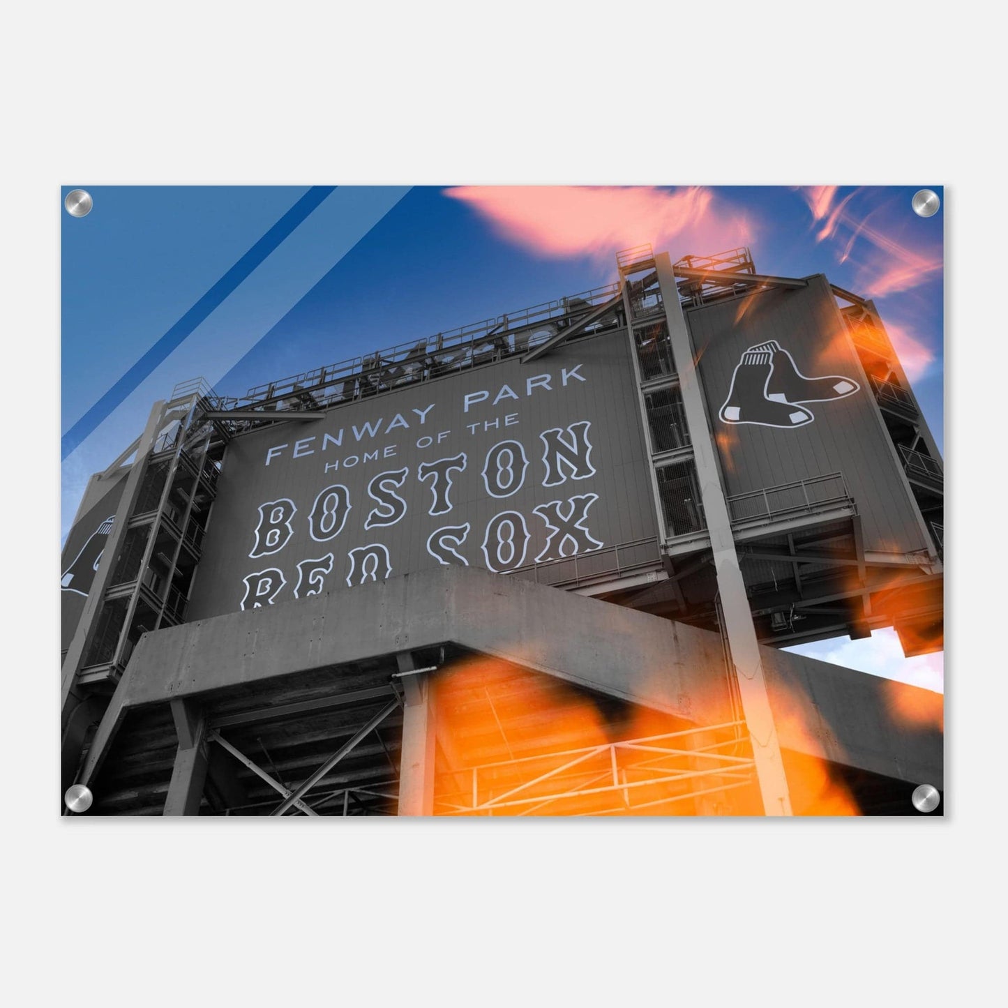 Fenway Home of Boston Sun Burst Acrylic Print Massachusetts Red Sox Wall Art Home Office Business Commercial Decor Pixio.Co - Pixio.Co
