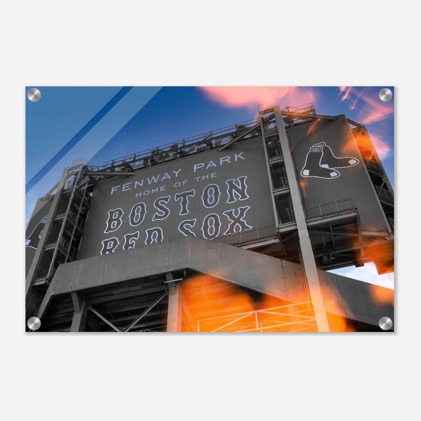Fenway Home of Boston Sun Burst Acrylic Print Massachusetts Red Sox Wall Art Home Office Business Commercial Decor Pixio.Co - Pixio.Co