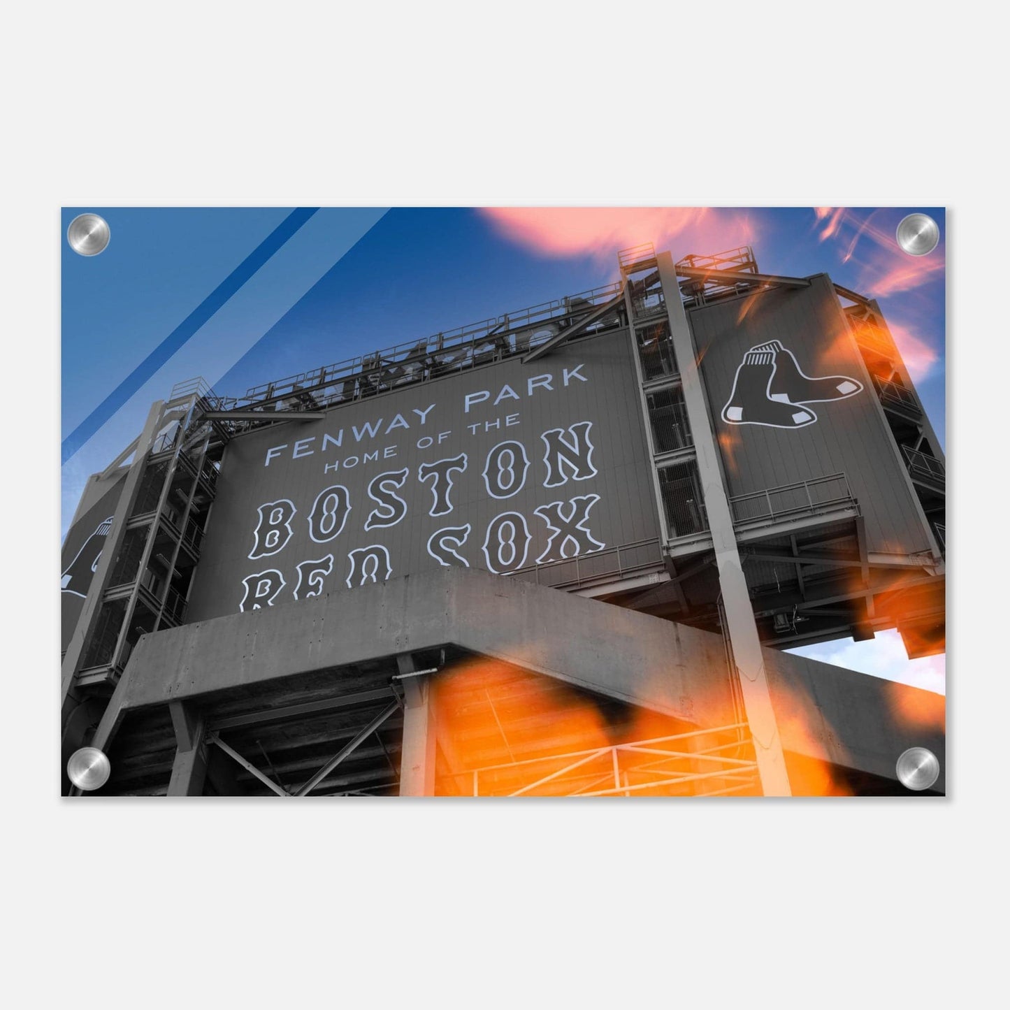 Fenway Home of Boston Sun Burst Acrylic Print Massachusetts Red Sox Wall Art Home Office Business Commercial Decor Pixio.Co - Pixio.Co