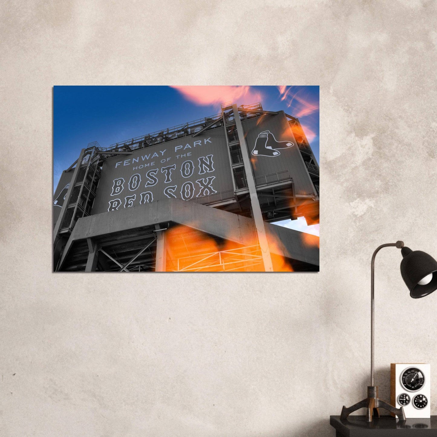 Fenway Home of Boston Sun Burst Aluminum Print Massachusetts Red Sox Wall Art Home Office Business Commercial Decor Pixio.Co - Pixio.Co