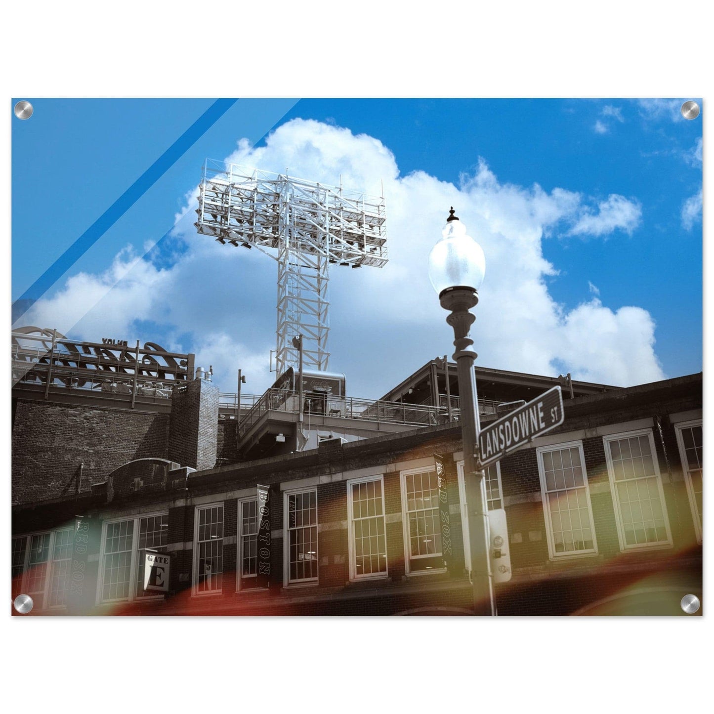 Lansdowne Blue Sky Acrylic Framed Boston Massachusetts Fenway Wall Art Home Office Business Commercial Decor Pixio.Co - Pixio.Co