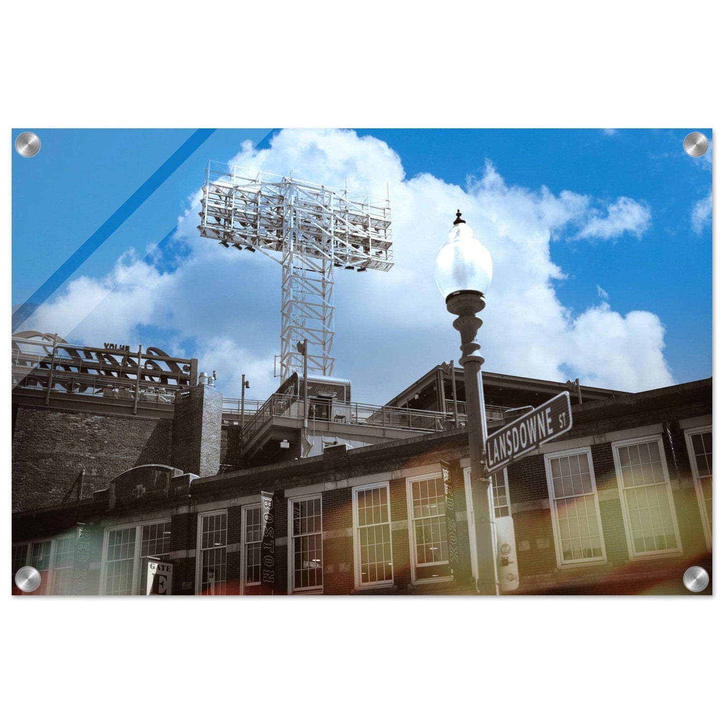 Lansdowne Blue Sky Acrylic Framed Boston Massachusetts Fenway Wall Art Home Office Business Commercial Decor Pixio.Co - Pixio.Co
