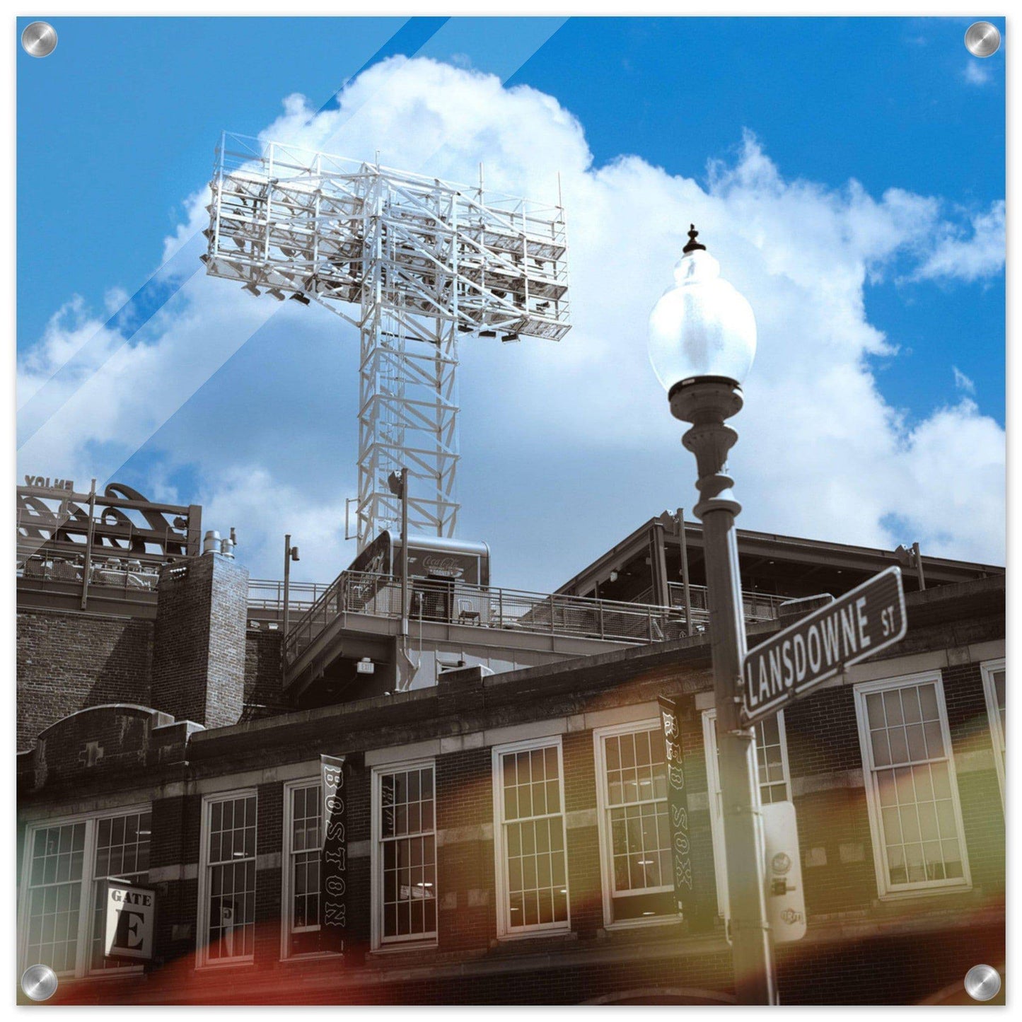 Lansdowne Blue Sky Acrylic Framed Boston Massachusetts Fenway Wall Art Home Office Business Commercial Decor Pixio.Co - Pixio.Co