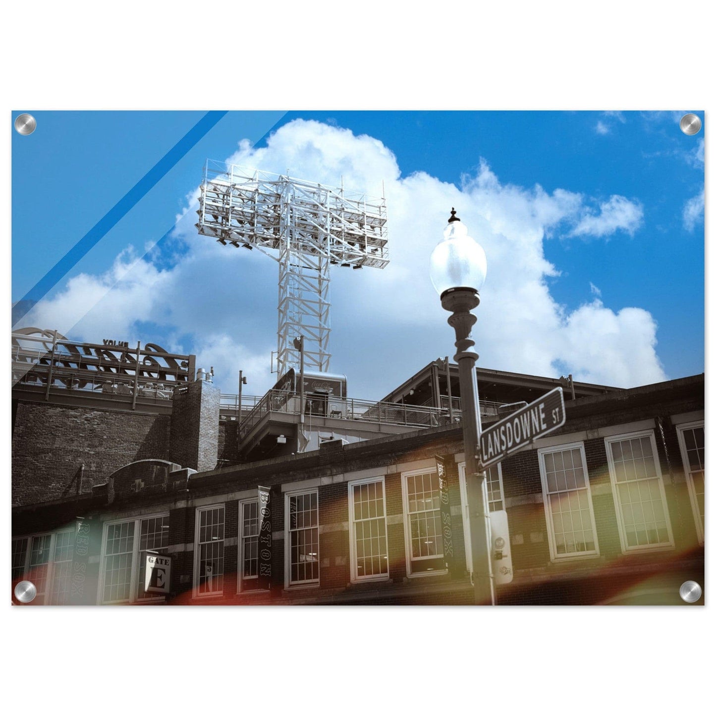 Lansdowne Blue Sky Acrylic Framed Boston Massachusetts Fenway Wall Art Home Office Business Commercial Decor Pixio.Co - Pixio.Co