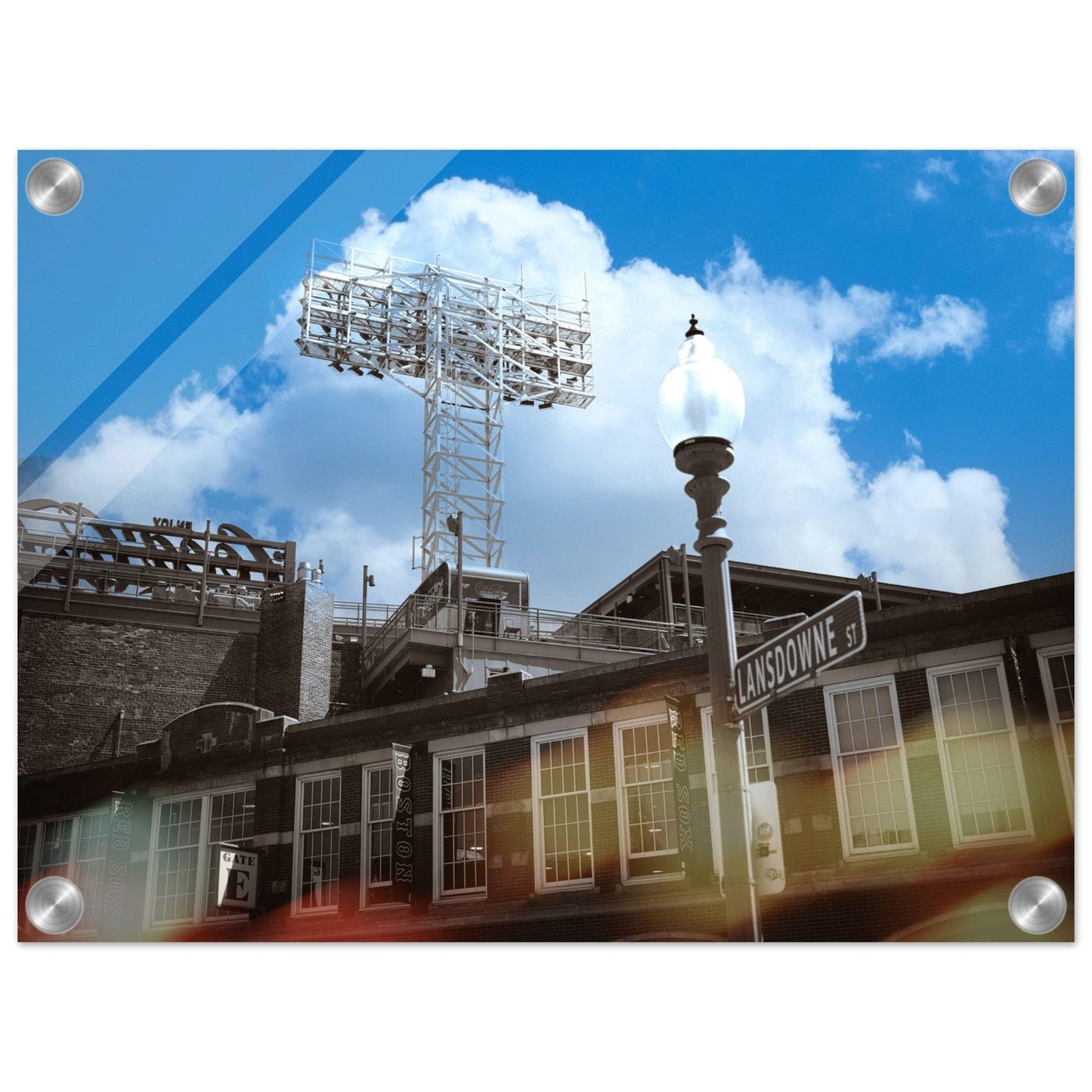 Lansdowne Blue Sky Acrylic Framed Boston Massachusetts Fenway Wall Art Home Office Business Commercial Decor Pixio.Co - Pixio.Co