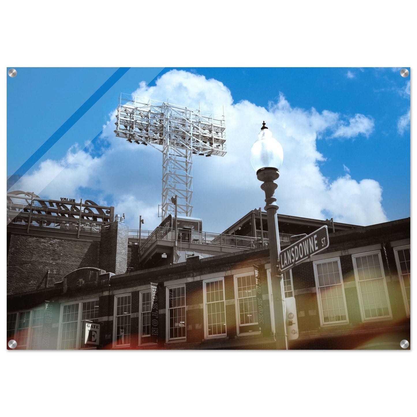 Lansdowne Blue Sky Acrylic Framed Boston Massachusetts Fenway Wall Art Home Office Business Commercial Decor Pixio.Co - Pixio.Co