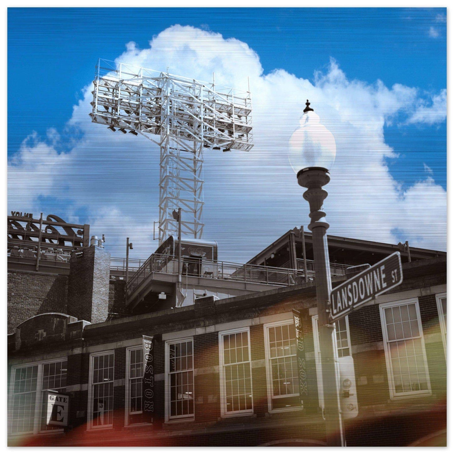 Lansdowne Blue Sky Brushed Aluminum Print Boston Massachusetts Fenway Wall Art Home Office Business Commercial Decor Pixio.Co - Pixio.Co
