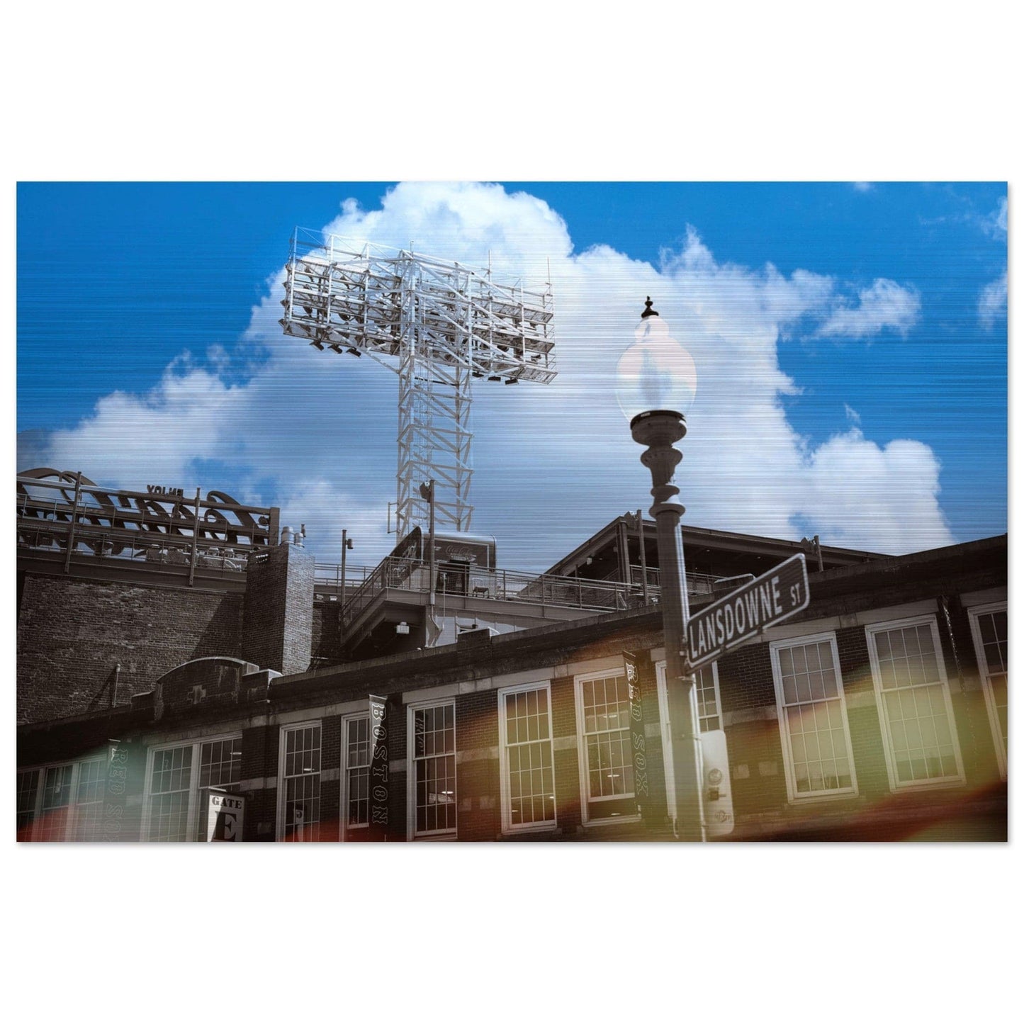 Lansdowne Blue Sky Brushed Aluminum Print Boston Massachusetts Fenway Wall Art Home Office Business Commercial Decor Pixio.Co - Pixio.Co